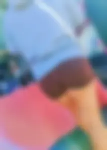 Tight ass Asian in brown shorts