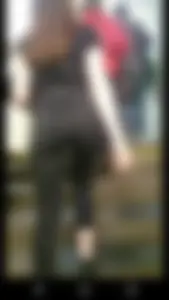 Girl in Tight Black Jeans Walking Up the Stairs - Hot Booty Creepshot