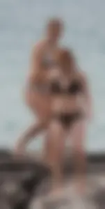 Two thick bikini teens at the beach