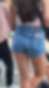 Milf with tight ass in jean shorts