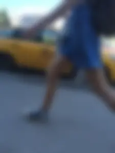 Girl in a Skirt With Sexy Skinny Legs Walking Down a Street Creepshots Collection
