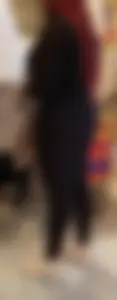 Big black booty in tight black leggings