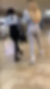 Amazing ass on blond GREY LEGGINGS (OC)