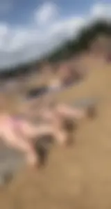Gorgeous milf rubbing sun lotion in her skin at the beach, with a couple of her milf friends