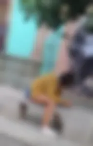 Long-legged girl, distracted