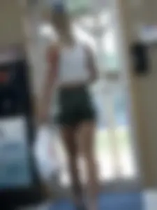 Brunette College Babe Tight Booty Sweatshorts VPL