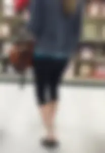 Sexy lady shopping at Walmart in leggings