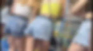 Trio of teen ass with their cheeks out
