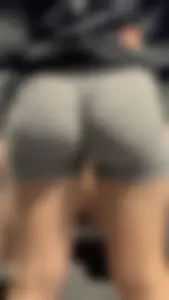 Tight Grey Gym Shorts (Crazy Vpl and Bends Over)