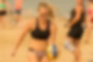 Beach volleyball babes in bikinis