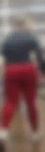 Latina milf w fat ass, in red leggings