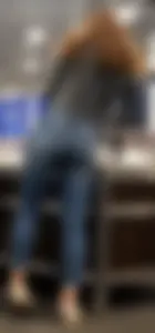 Tall chick in tight jeans at Best Buy