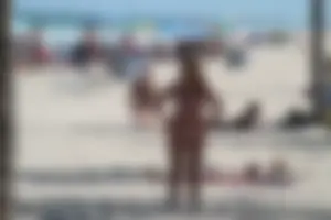 Big collection of various sexy girls on a beach in bikinis