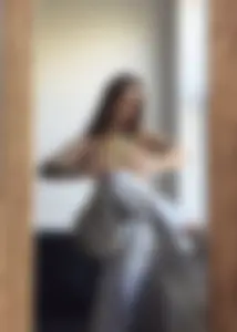 Hot Tattooed Girl in Sweatpants Stretching - Mirror Selfie