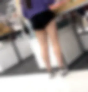 Super short Teen ass hanging out of gym shorts (Target)