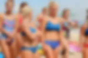 Lifeguard tournament girls on the beach