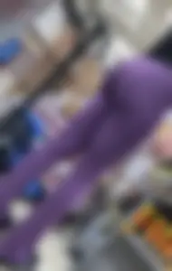 Skinny mom with jiggly little ass in purple leggings  ( VTL)