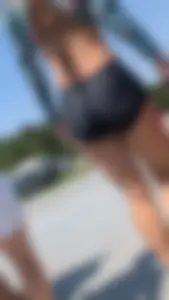 Very tight Girl in black bikini