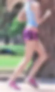 Couple of cute girls out running in little shorts