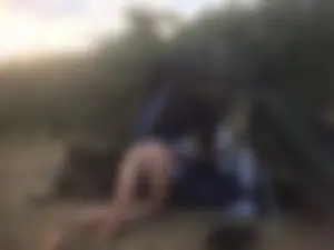 Girl in Panties Crawling into the Tent Creepshot