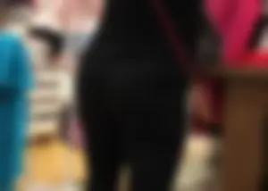Mature sexy lady in Pink leggings shopping at Pink