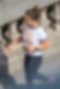 Asian girl in tight leggings with vpl