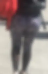 Hottie with a nice ass walking in patterned leggings