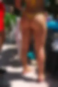 Big booty blonde babes on the beach in little thong bikinis