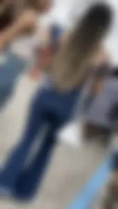 Petite cutie in boot cut jeans (OC)