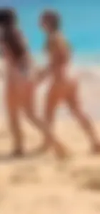 Two girls, two thong bikinis, 4 firm and bouncy bubble cheeks
