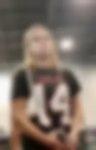 Thick blonde beautiful shape in red Shorts / Not OC