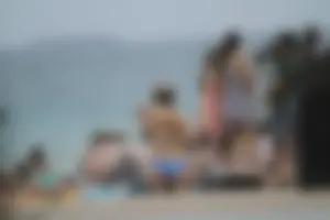 Saint Patrick's Day girls in bikinis at Deerfield Beach in Florida