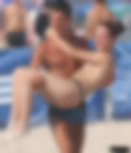 A bunch of sexy beach voyeur babes in bikinis, thongs and topless
