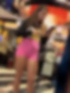 Latina with super tight pink shorts