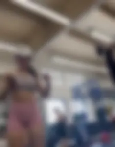 Cute babe with the Bubble but working Out  / Not OC