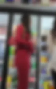 Hot minx in a slutty red outfit