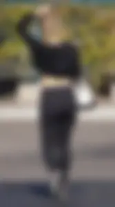 Sexy ass blonde in the parking lot in leggings with amazing body