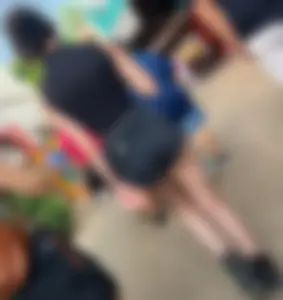 Cute ass in black shorts