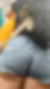Latina Has A Nice Booty In Jean Shorts, Faceshot