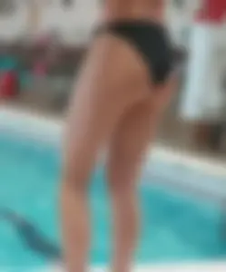 Teen booty in swimsuit closeups at the pool, candid girl's closeup creepshots