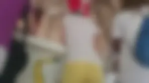 Milf in yellow shorts with vpl and a wedgie