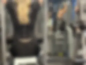 Blond bends in front of me with vpl at gym