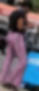 Ebony babes in pink patterned and black leggings with nice asses