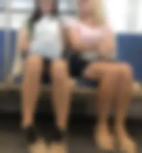 Two candid sexy girls subway creepshots