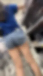 Slim Latina In Jean Shorts/ Up close angles- OC