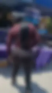 (OC) big butt thick short girl in black leggings VPL