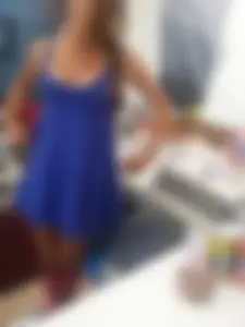 Sexy French girl with nice tits showing some cleavage and bra while working