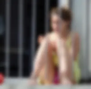 Neighbor student upskirted showing her panties and in bikinis