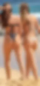 Two girls, two thong bikinis, 4 firm and bouncy bubble cheeks