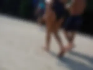 Street Creepshots Series of a Girl in a Body Swimsuit With Hot Ass